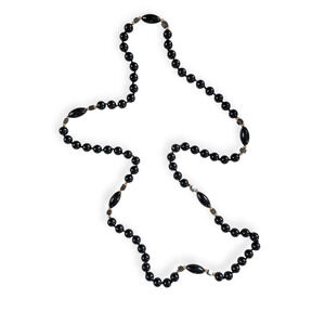 Vintage Jet Glass & Hematite Necklace